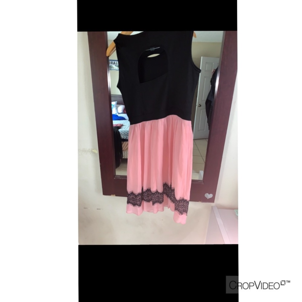 Black and pink dress